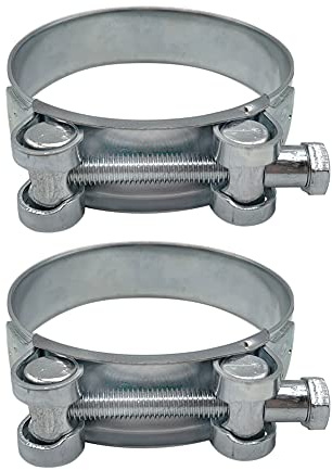 SKIR'CO Lot de 2 colliers de serrage renforcés 80-85 mm, en acier galvanisé, tube réglable et collier de serrage (2 pièces)
