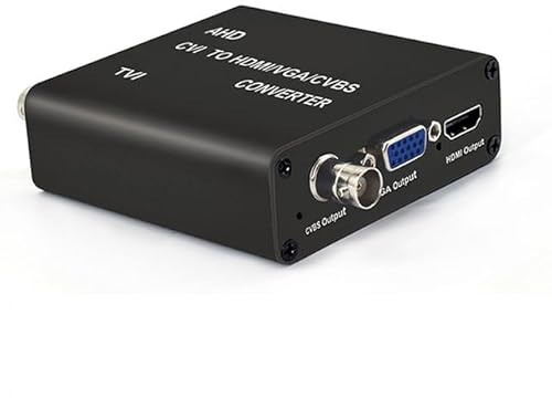 PEGATISAN BNC to HDMI Video Converter, 4K TVI/AHD/CVI to HDMI/CVBS/VGA Video Converter Adapter for Analog CCTV Camera/DVR / /CCTV Security System, RG59 Input, 1080p@60Hz Output