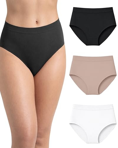 Risalti Slip Donna Vita Alta Microfibra Seamless 3Pz - Mutande Donna Senza Cuciture ed Etichette, Elasticizzate, Traspiranti, Intimo Morbido Effetto Seconda Pelle - Made in Italy