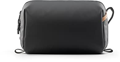 PGYTECH Wash Pouch Hanging Toiletry Bag for Men, Waterproof Dopp Kit Travel Makeup Bag Organizer for Toiletries & Cosmetics, Black