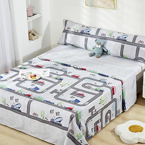 HOMEYA Juego Sábanas Infantil Cama 105 Verano 3 Piezas Laberinto
