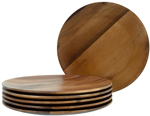 Creatable, 21580, Série Acacia - Nature Collection, set de vaisselle 6 pièces, set d'assiettes en bois