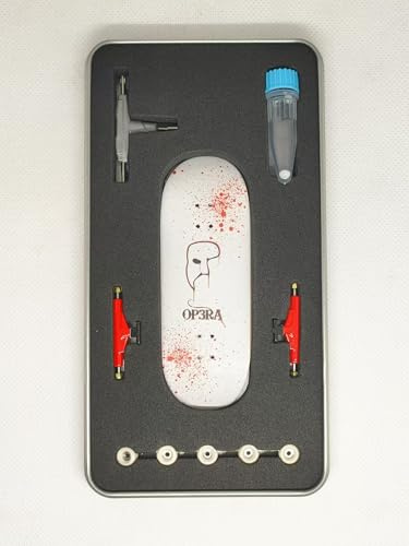 LEEFAI Tastiera professionale completa 34 x 96 mm in legno d'acero, con stampa UV, ruote con cuscinetti in uretano 65D, sostituiscono boccole, Op3ra Bloody Mess Edition
