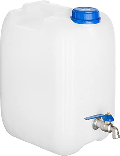 Wasserkanister 10 L mit Metallhahn BPA-frei Trinkwasserkanister Made in EU | Robuster Wassertank mit verzinktem Zapfhahn – ideal für Camping, Camper, Wohnmobil, LKW, Outdoor & Trinkwasser