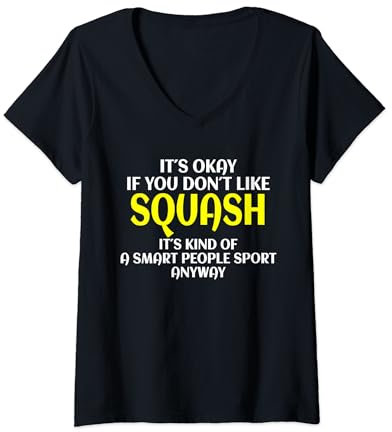 Damen Squash Trainer Lustiger Squash Spruch Squash Spieler T-Shirt mit V-Ausschnitt