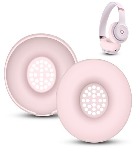 Silicone Case Compatible with Beats Solo 4, Ear Pads Cover Protector Headband Cover, Anti-Scratch, Washable Protective Earpad Covers for Beats Solo 4 - Pink