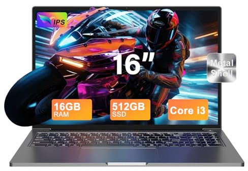 Ordinateur Portable 16 Pouces Core i3-1000NG4 (jusqu'à 3,2 GHz),16+512Go SSD Soutien Extension 1TB,PC Portable Win11 avec Double WiFi 1920x1200 BT4.2 Souris sans Fil&AZERTY Clavier Couverture-Gray-1