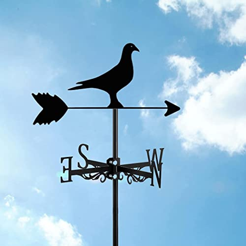 LaYiQimn Wetterfahne Kreative Wetterfahne, Tier-Tauben-Dekoration, Windfahne, Edelstahl, langlebig, Wetterfahne für den Außenbereich, Bauernhaus, Garten, Terrasse, Hof, Dach, Ornament. Wetterfahnen