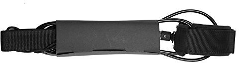 Sahgsa Surfbrett-Seil, 5 Farben, TPU, 1,8 M, 5,5 Mm, Surfbrett-Leine mit Klettverschluss, Metall-Doppelwirbel (Schwarz)