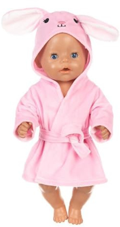 Codulu Puppenkleidung für 18 Zoll amerikanische Puppen-Haustier-Nacht-Bademantel-Hemden-43-46-cm-Puppenzubehör-1 Stück-Rosa
