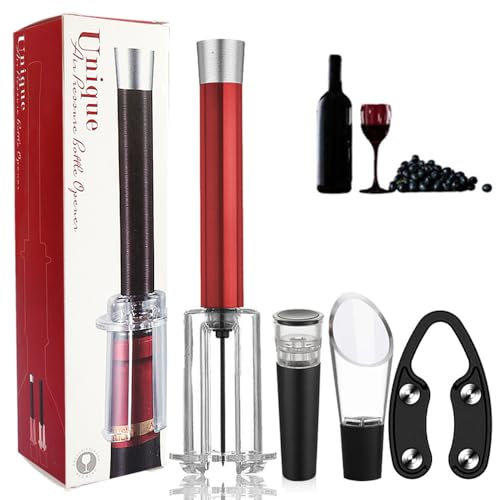Wine Set - 4pc Multi-Functional Air Pressure & Manual Corkscrew Opener Kit: Perfect Gifts for Wine Lovers
