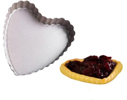 Cabilock 2stücke Tart Formen Antihaft- Tart Teller Mit Gewelltem Herzform Und Runde Form Schwarz Für Gebäck Muffins Kuchen Und