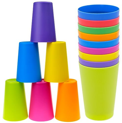 9 Pièces Gobelets En Plastique, Gobelets Plastiques Colorés, 260Ml Gobelet pour Enfants Colorés, 9 Couleurs, Gobelet En Plastique Réutilisables, Pour Cuisine,Fêtes En Plein Air,Barbecues,Voyages