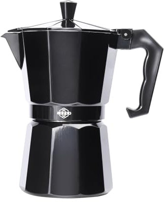 Bogoo Moka Espresso Stovetop Coffee Maker - Classic Italian Style Aluminium Percolator for Gas & Electric Hobs, Available in 3 Cup (150ml) & 6 Cup (300ml) Sizes (3 Cup)