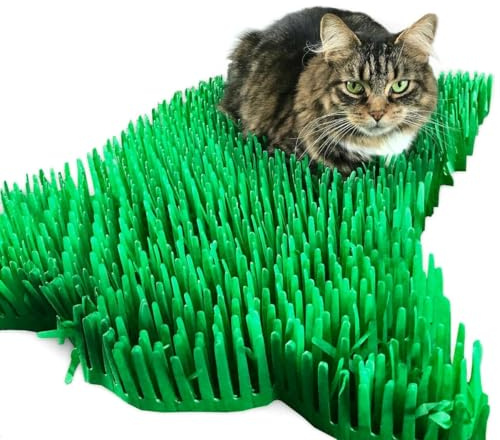 Premium Green Tissue Paper Grass Mat Toy for Cats and Kittens (pack of 2)