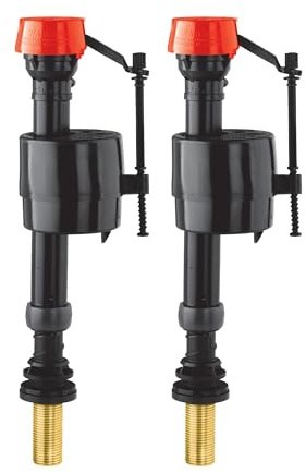 Fluidmaster PRO45B Twin Pack Bottom Entry Fill Valve, 1/2″ Heavy-Duty Brass Shank, Adjustable Height, Anti-Siphon Protection, Noise-Free Fast Refill, Minimal Water Hammer, 5-Year Warranty