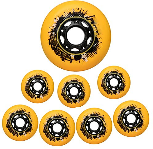 JCCHT 8er-Pack Inline-Skate-Räder 72 mm 76 mm 80 mm Asphalt Outdoor Rollschuhe Inline-Hockey Ersatzrad 92A/95A für Anfänger,Weiß,72mm