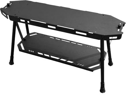 Tableau Pliable du Camp, Table de Camping Pliante | Picnic Camping Storage Desk Aluminium Alloy,Station Mince de Cuisson de Cuisson Compact Easy Assembly Camp Shelf pour la Maison, Usage extérieur