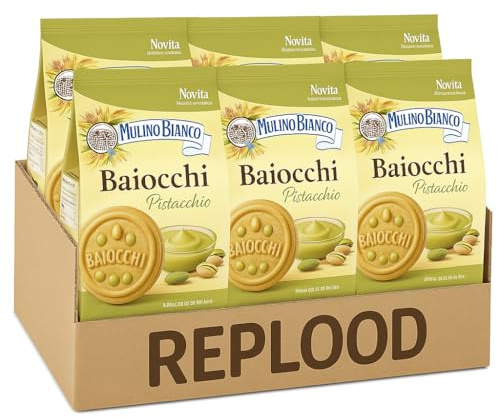 Biscotti al Pistacchio – Confezione da 6 x 240g (1440g Totali) – Frollini Ripieni con Crema al Pistacchio, Gusto Intenso e Avvolgente per una Pausa Golosa