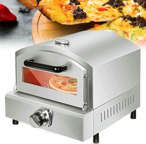 GZYHDC Gaso, Acciaio Inossidabile, con Forno per Pizza in Acciaio Inossidabile, con Maniglia Anti -Scale E Finestra Visibile, Temperatura di Festa E Controllo della Cucina.
