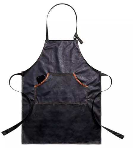ZIUBMVDYC Grembiule da lavoro per uomo, Grembiule for utensili Grembiule in PU Uomo Ristorante Dio Caffetteria Negozio di pasticceria Grembiule for uomo Donna