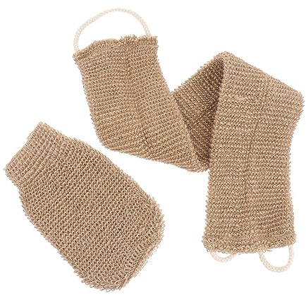 DECOMELODY 2stücke Peeling-schrubber Aus Ramie Und Jute Mit Langen Riemen Für Rückenwaschung Als Badezubehör Und Peeling-luffa Geeignet