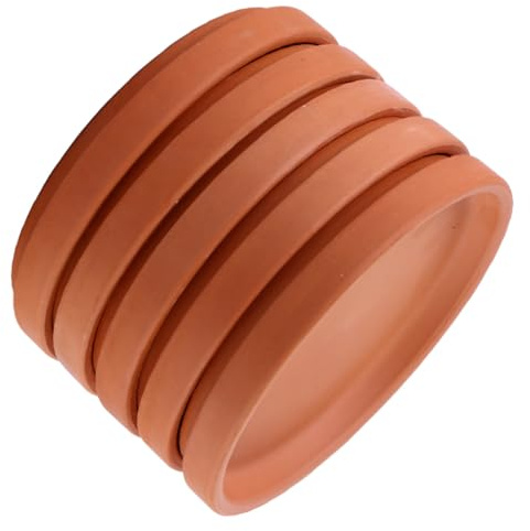 VICASKY Lot De 5 Soucoupes en Terre Cuite pour Pots De Fleurs en Argile, Intérieur Et Extérieur, Diamètre 13 Cm x 1,7 Cm, Plateau De Drainage Étanche, Protection Anti-Fuite pour Sols Et Meubles
