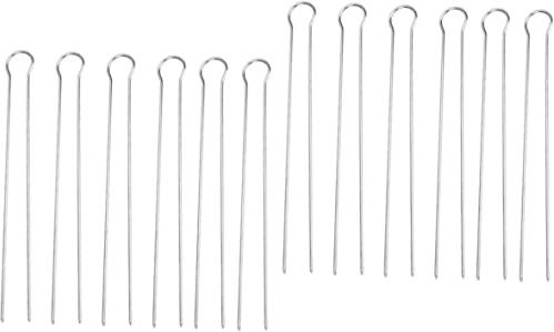 WDWDW 12 Pezzi in Acciaio Inox per Barbecue, spiedini per grigliate, spiedini per Carne a Forma di U, Argento