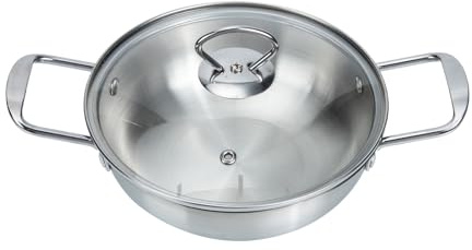 MOLUCKFU Pot Acier Inoxydable pour Ramen Coréen Mini Marmite à Soupe avec Double Anse Épaisse et Portable Adaptée Cuisson Au Feu Direct pour Maison et Restaurant