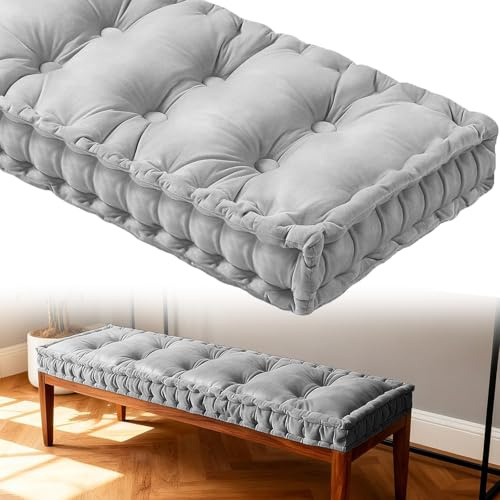 WLXFF Bankkissen, Samt, Küchenbankkissen für Innenmöbel, französisches Bodenpolster mit Griff, atmungsaktives Samt-Sitzkissen mit Griff, Sitzkissen mit Anti-Rutsch-Riemen,No5,180x40cm