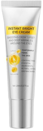 Omedelbart ljusare ögonkräm, uppstramande för fickor och rynkor under ögonen, anti-aging, mörka ringar - lyft, släta fina linjer, med retinol