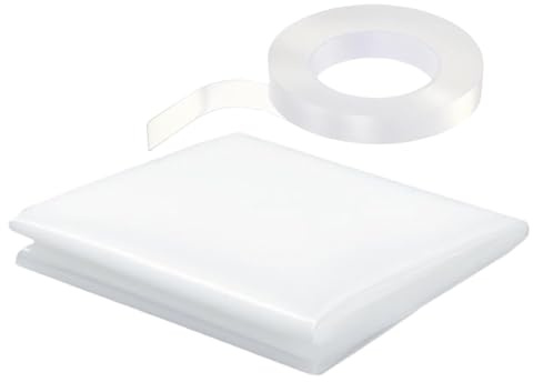 Protection Temporaire pour Fenêtre Cassée Film PVC Transparent Anti-Choc | Film Temporaire avec Ruban Adhésif Double Face 79x119 cm Pour Véhicule Endommagé SUV Camping-car Intérieur