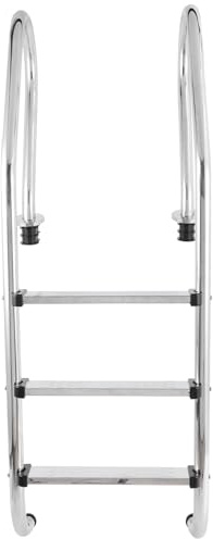 ETYUDPABV 3-stufige Schwimmbadleiter, Poolleiter aus Edelstahl, rutschfeste Tritte mit ergonomischen Handläufen, korrosionsbeständiger 304-Edelstahl für eingebaute Pools