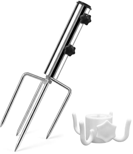 CNMTCCO Sonnenschirmständer Bodenanker – Schirmständer Sonnenschirm mit 4 Heringen für Strand & Garten, Verstellbarer Erdspieß aus Metall für Angelschirm & Wäschespinne, Robust & Rasenschonend