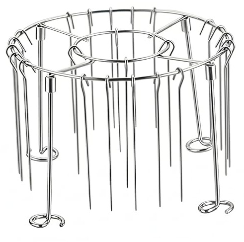 Neptuiby Rejilla para brochetas para freidora de Aire, Rejilla para brochetas para freidora de Aire Uniforme, 24 de Acero Inoxidable engrosadas con Colgante Redondo para brocheta, 6, 7x3, 9 pulga.
