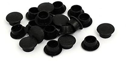 sourcing map 20Stk Schwarz 10mm Loch Dmr. Bohrloch Abdeckkappen Abdeckknöpfe Bohrlochkappen DE de