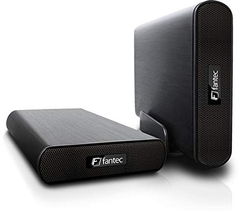 FANTEC DB-AluAir U2e Boîtier de Disque Dur Externe (pour Le Montage d'un Disque Dur SATA 8,89 cm (3,5), Port USB 2.0 et eSATA, avec Fonction One Touch Backup, boîtier en Aluminium Noir