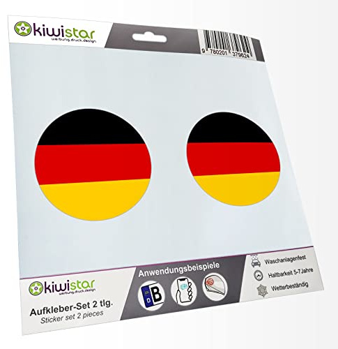 hauptsachebeklebt KIWISTAR - 2X Kennzeichenaufkleber - Deutschland - Kennzeichen Aufkleber Sticker Nummernschild Land Country Nation