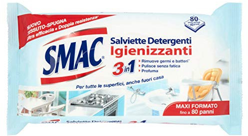 Smac - Salviette Detergenti Igienizzanti, 2 confezioni da 80 pezzi