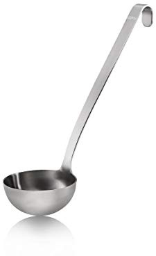 GEFU Schöpflöffel Baseline 150 ml - Edelstahl Schöpfkelle Ø 9 cm | Rostfreie Suppenkelle für Eintöpfe und Soßen - Robust, Langlebig, Spülmaschinengeeignet - Mit praktischer Aufhängeöse
