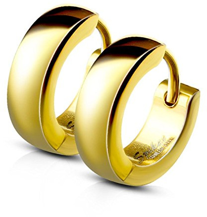 Bungsa Ohrclips 4mm Edelstahl 1 Paar - REGENBOGEN, Silber, Rosegold, Gold, Schwarz - Klappcreolen Edelstahl für Damen & Herren - bunte KREOLEN Ohrringe für Frauen & Männer - Huggie Creolen