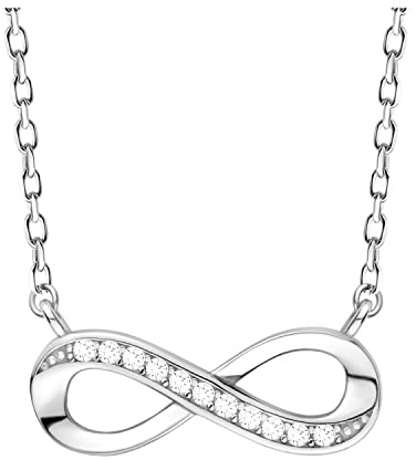 Sofia Milani - Damen Halskette 925 Silber - mit Zirkonia Steinen - Unendlich Infinity Anhänger