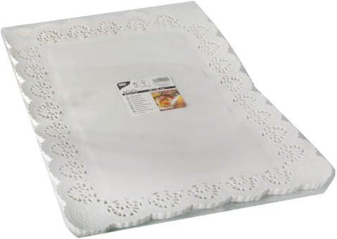 100 Spitzenpapiere eckig 45 cm x 32 cm weiss