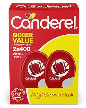Canderel Sweetener Tablets | 2x400 | Zero Calorie Sweetener, Sugar Free and Diabetic Friendly | Perfect Sugar Substitute for Tea & Coffee | 800 Sweeteners | Value Pack