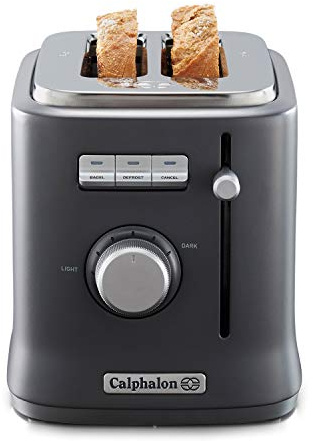 Calphalon 2-Slice Toaster, Precision Control with 6 Shade Settings and Extra Wide Slots, Stainless Steel