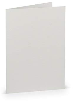 PAPERADO 25 Faltkarten DIN B6 - Eisgrau gerippt Hell-Grau - 220 g/m² - 12 x 16,9 cm - Blanko Doppelkarten Klappkarten Basteln Einladungskarten