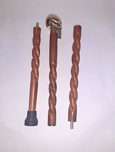 Ganga Nautical Eleganter Gehstock mit Totenkopfgriff aus massivem Messing Gehstock für Hochzeitszeremonie Designer Messing Totenkopf Kopf Griff Schwarz Stock