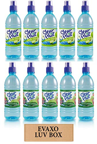 LUV BOX - Variety Clear Fruit Water Sport 16.9 Oz Bottles,Pack of 10,Kiwi Strawberry,Green Apple by evaxo