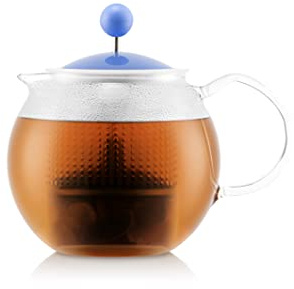 BODUM 1823-448-Y21 ASSAM Théière à piston, anse verre, couvercle et filtre plastique, 0.5 l