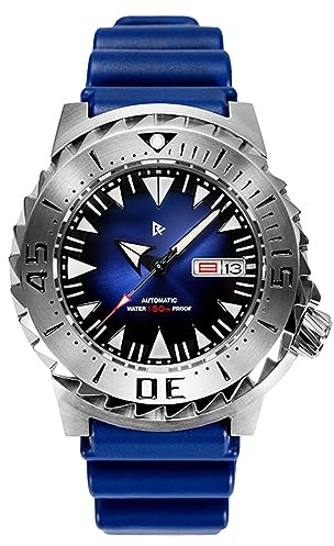 NC Retro Tuna automatische Herrenuhr, 200 m, wasserdicht, Saphirglas, mechanisch, schwarz, Edelstahl, Farbe 3, Armband